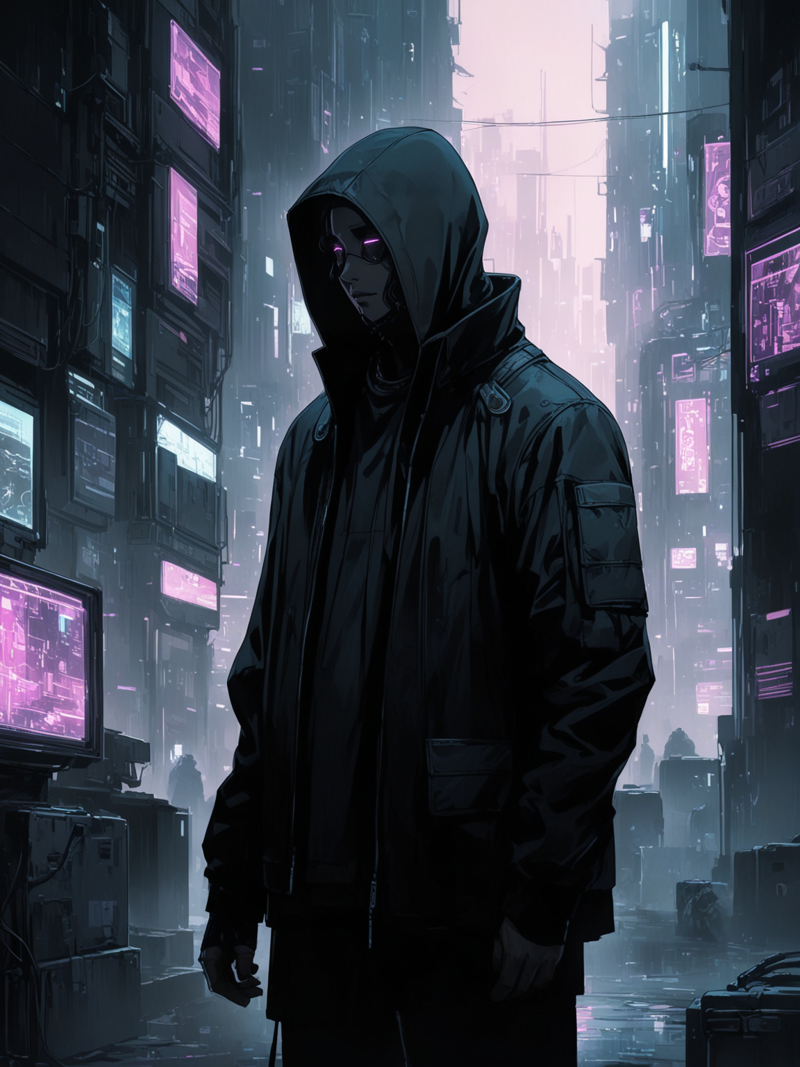 31072999-684726996372601-In the dystopian cityscape of cyberpunk, a mysterious figure shrouded in shadows stands, exuding an air of annoyance. The dusky.png